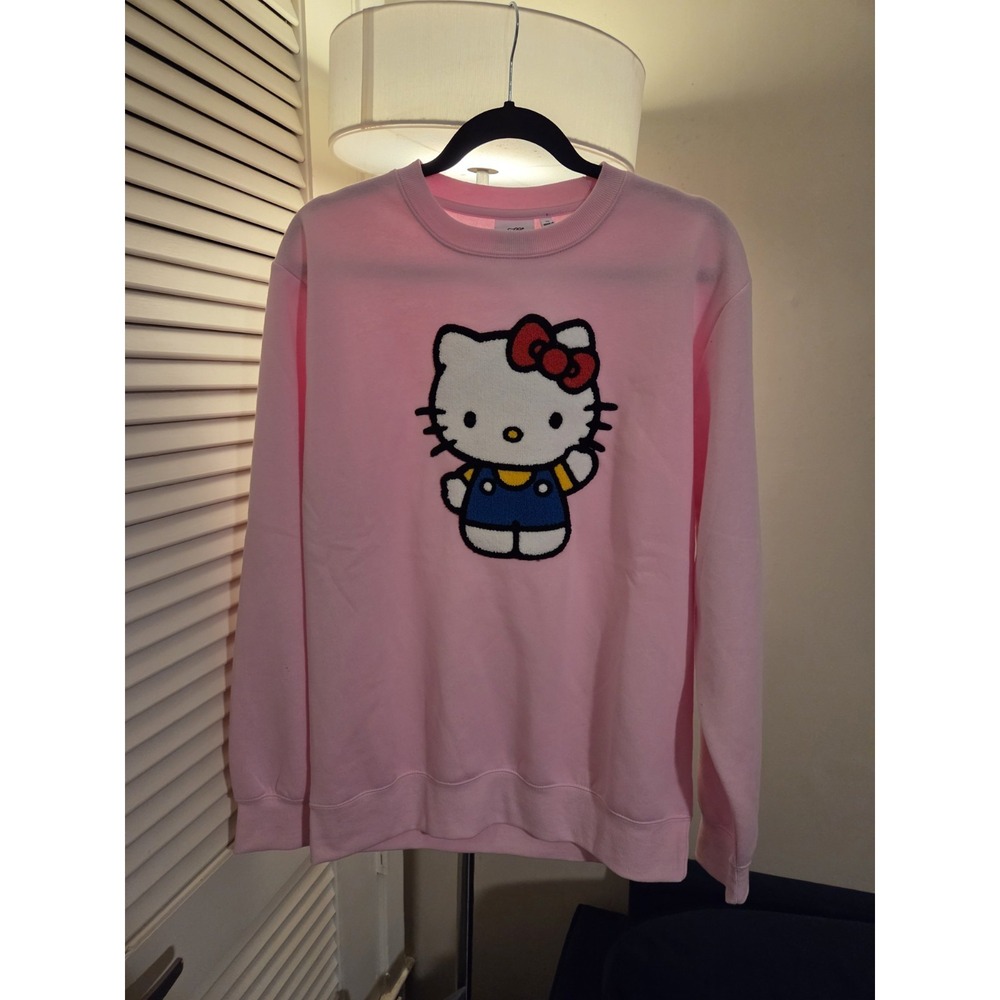 NWT Sanrio Hello Kitty Pink Crew Neck Sweatshirt Size M